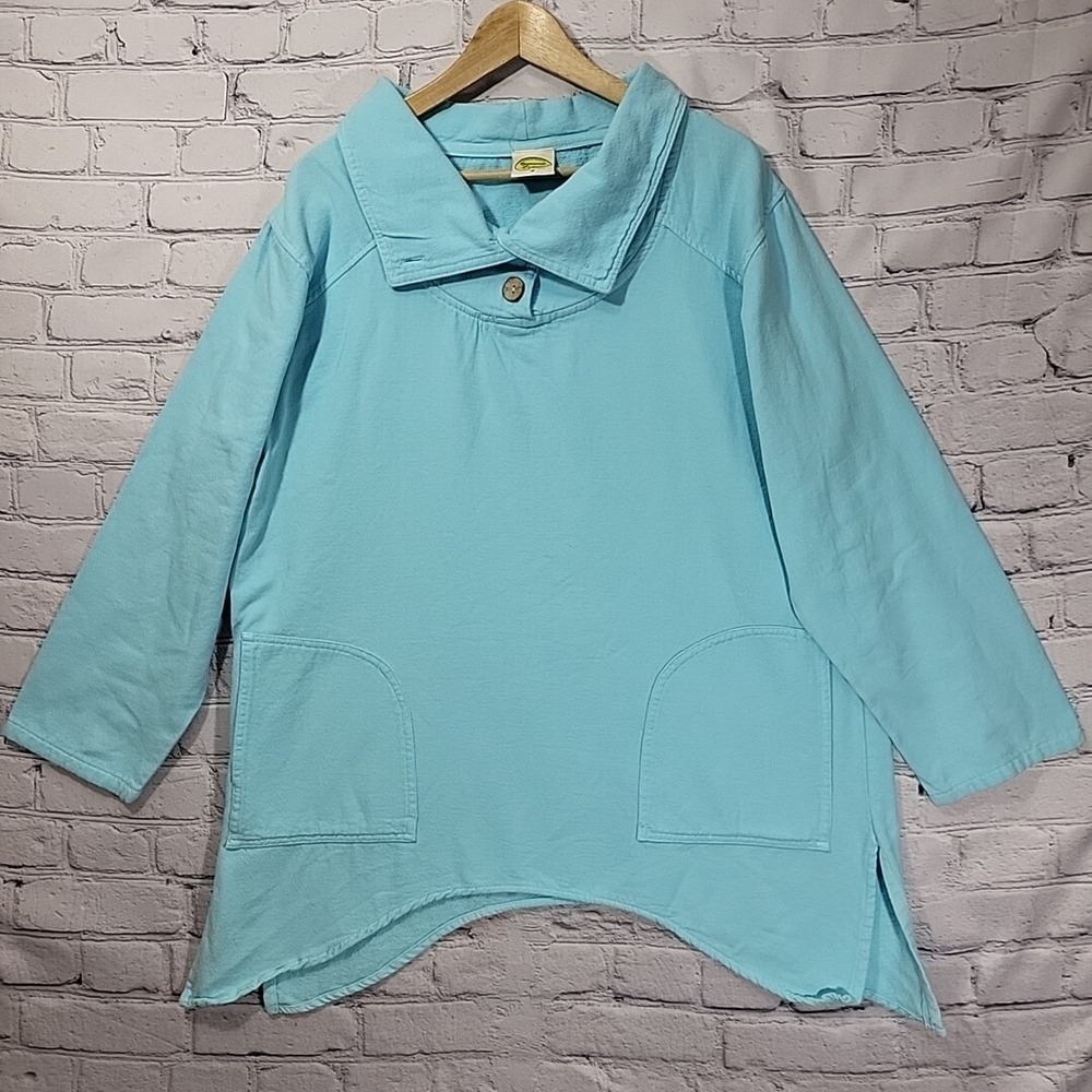 Drawstrings of Malibu Pullover Womens S Light Blue Beachwear Sweater Cotton USA